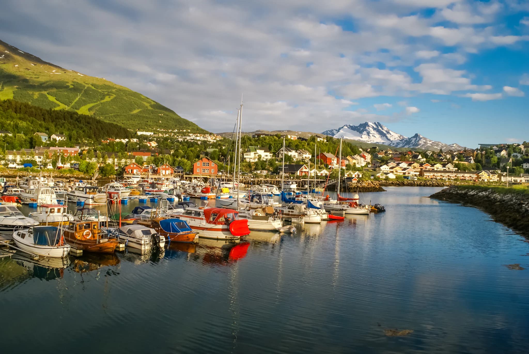 Narvik by med fjell og fjord